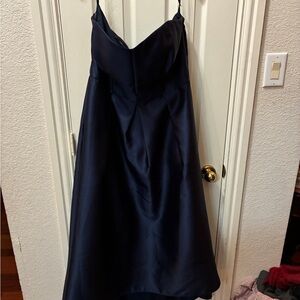 ALFRED SUNG Midnight Blue High Low Gown